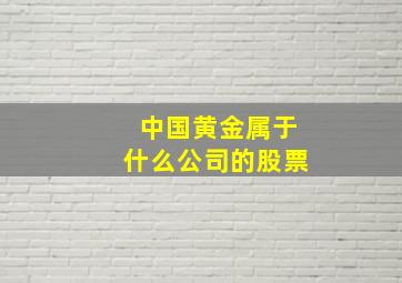 中国黄金属于什么公司的股票