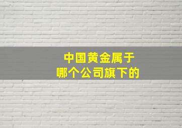 中国黄金属于哪个公司旗下的