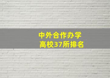 中外合作办学高校37所排名