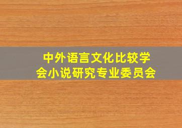 中外语言文化比较学会小说研究专业委员会