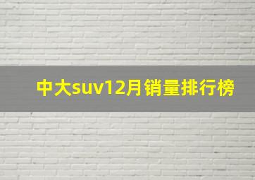 中大suv12月销量排行榜