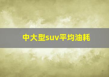 中大型suv平均油耗