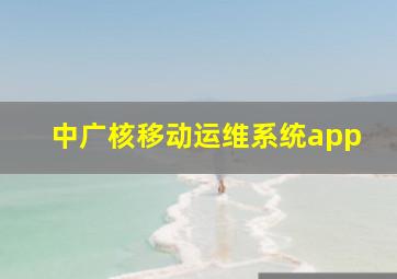 中广核移动运维系统app