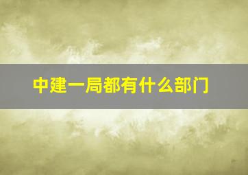 中建一局都有什么部门