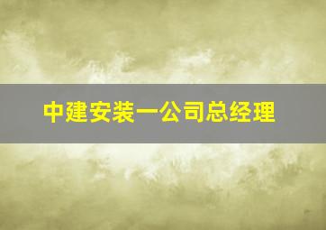 中建安装一公司总经理