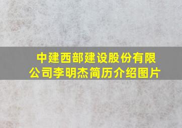 中建西部建设股份有限公司李明杰简历介绍图片