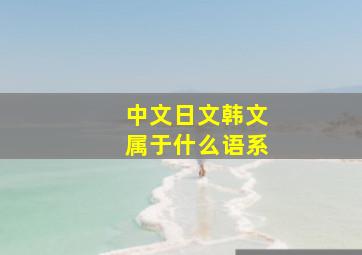 中文日文韩文属于什么语系