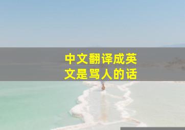 中文翻译成英文是骂人的话