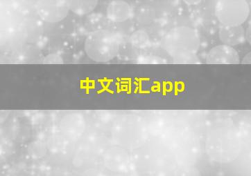 中文词汇app