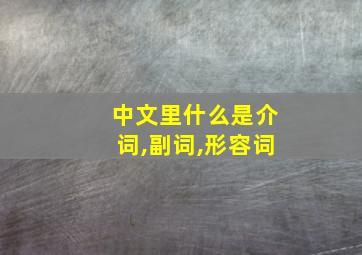 中文里什么是介词,副词,形容词