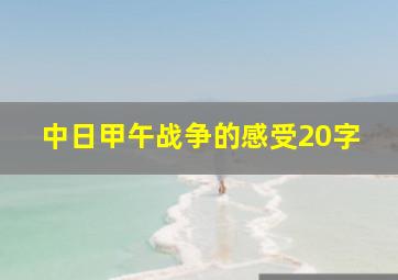 中日甲午战争的感受20字