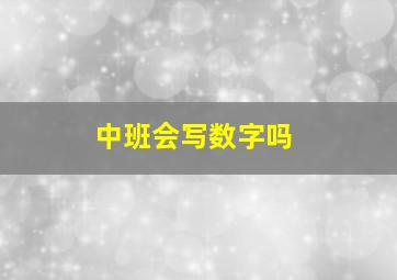 中班会写数字吗