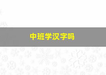 中班学汉字吗