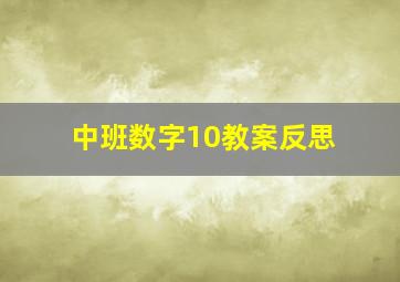 中班数字10教案反思