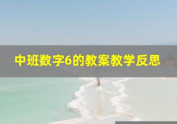 中班数字6的教案教学反思