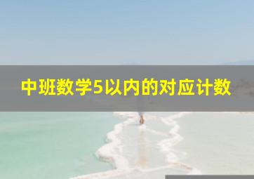 中班数学5以内的对应计数