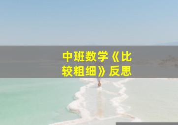 中班数学《比较粗细》反思