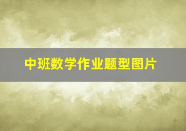 中班数学作业题型图片