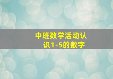 中班数学活动认识1-5的数字