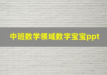 中班数学领域数字宝宝ppt