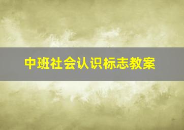 中班社会认识标志教案