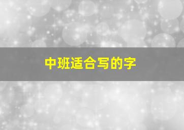 中班适合写的字