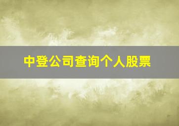 中登公司查询个人股票