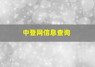 中登网信息查询