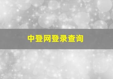 中登网登录查询