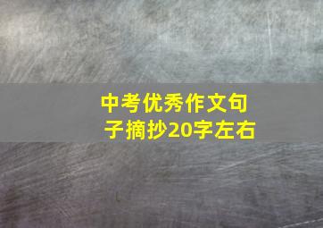 中考优秀作文句子摘抄20字左右