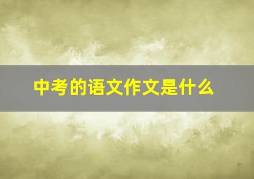 中考的语文作文是什么