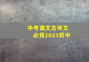 中考语文古诗文必背2023初中