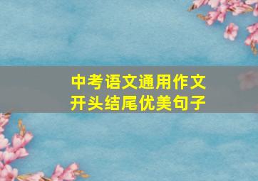 中考语文通用作文开头结尾优美句子