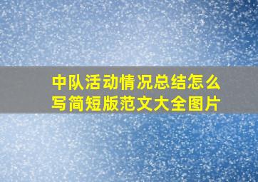 中队活动情况总结怎么写简短版范文大全图片