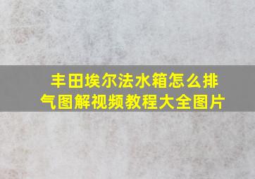 丰田埃尔法水箱怎么排气图解视频教程大全图片