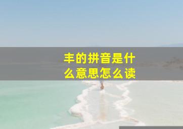 丰的拼音是什么意思怎么读