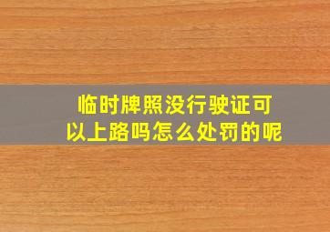 临时牌照没行驶证可以上路吗怎么处罚的呢