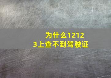 为什么12123上查不到驾驶证