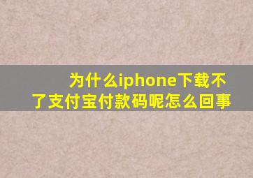 为什么iphone下载不了支付宝付款码呢怎么回事