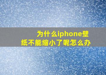 为什么iphone壁纸不能缩小了呢怎么办