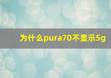 为什么pura70不显示5g