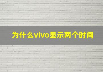 为什么vivo显示两个时间