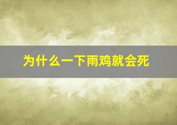 为什么一下雨鸡就会死