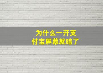 为什么一开支付宝屏幕就暗了