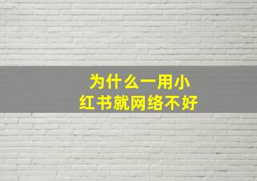 为什么一用小红书就网络不好