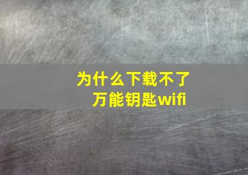 为什么下载不了万能钥匙wifi