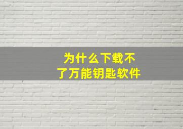 为什么下载不了万能钥匙软件