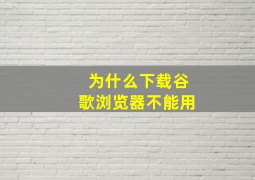 为什么下载谷歌浏览器不能用