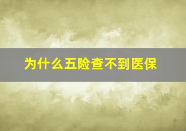 为什么五险查不到医保