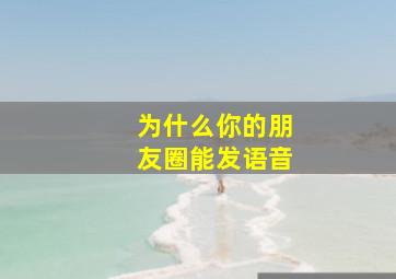 为什么你的朋友圈能发语音